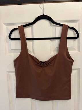 Rioria Women's Brown Sleeveless Cropped Tank Top